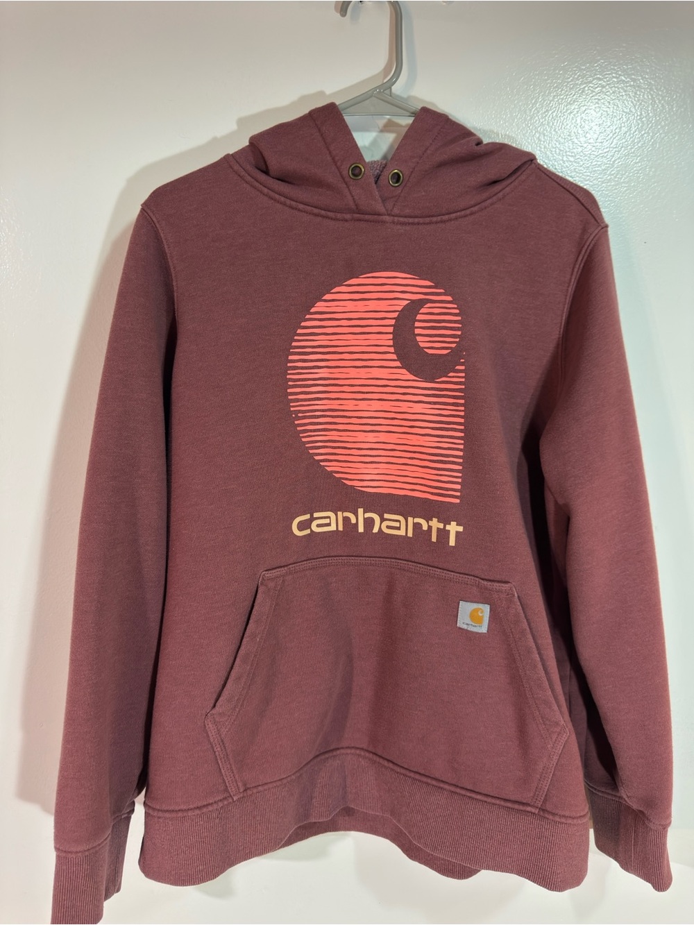 Carhartt Women's Maroon Logo Pullover Hoodie